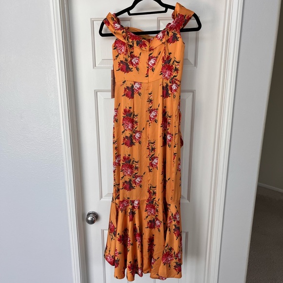 THEIA Rylee Floral Off Shoulder Dress - Picture 3 of 10